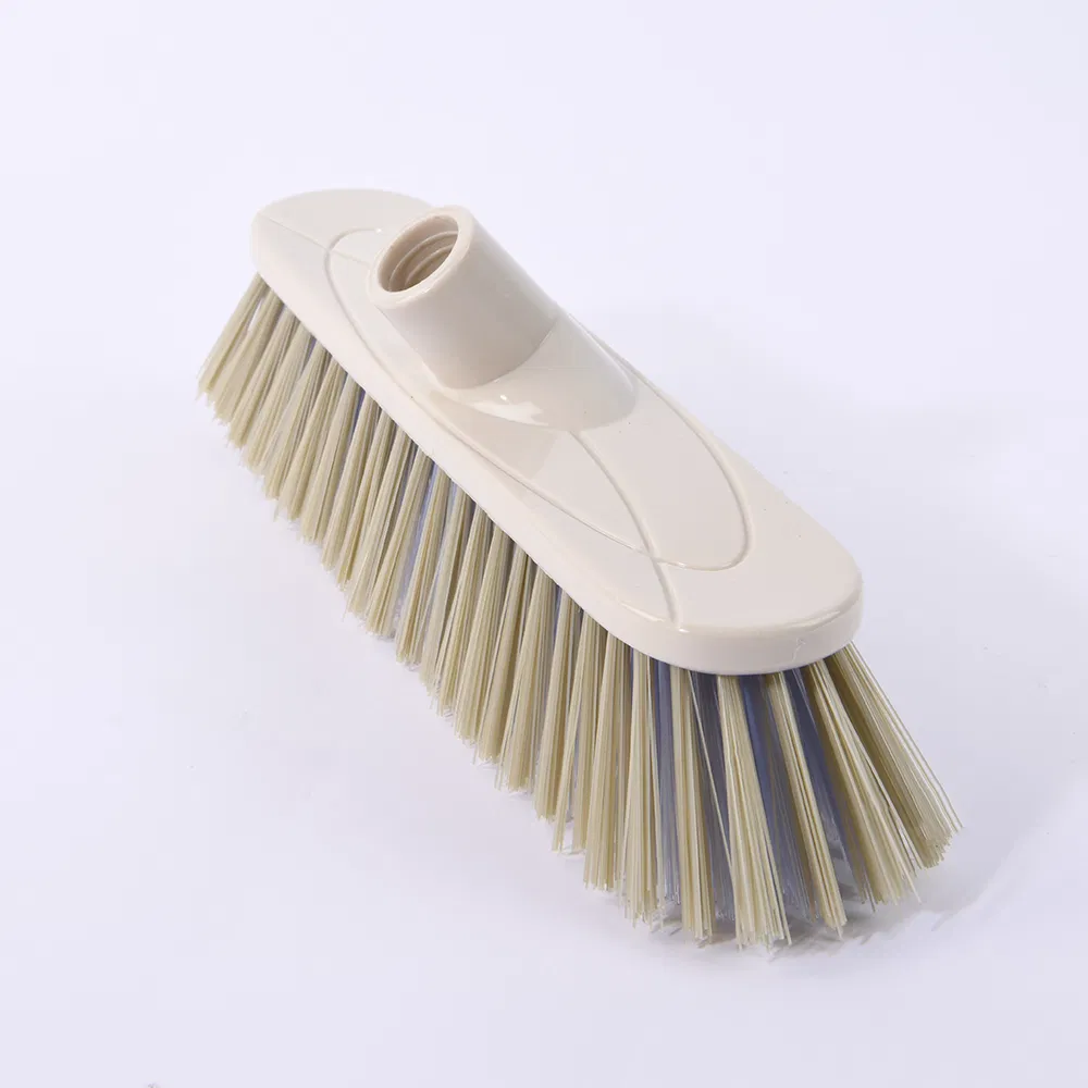 Household Bicolor Bristle Plastic Cleaning Broom with Handle