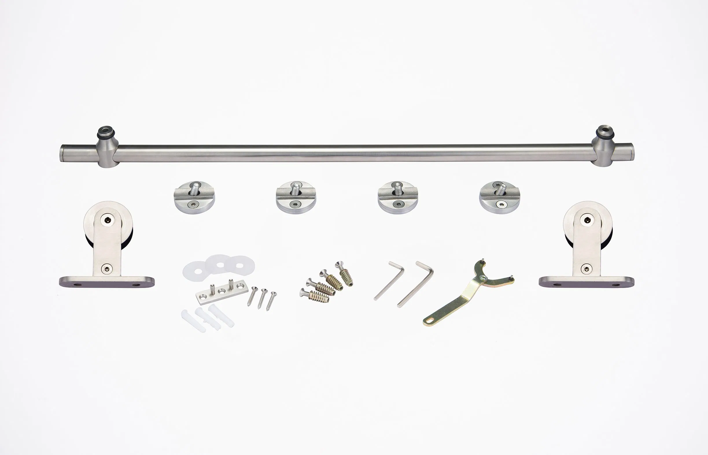 Tube Track Stainless Steel Top Mounted Sliding Door Hardware Kit