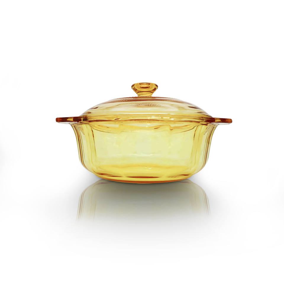 Dutch Oven Cookware Set with 1liter Heat Resistant Glass Stewpot