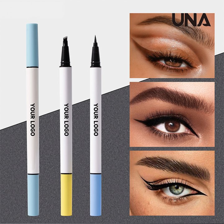 New Double-Headed Four-Pronged Eyebrow Pencil Two-in-One Eyebrow Pencil Eyeliner Liquid Water Eyebrow Pencil
