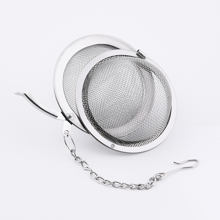 304 Stainless Steel Tea Strainer Round Tea Ball with Hook Portable