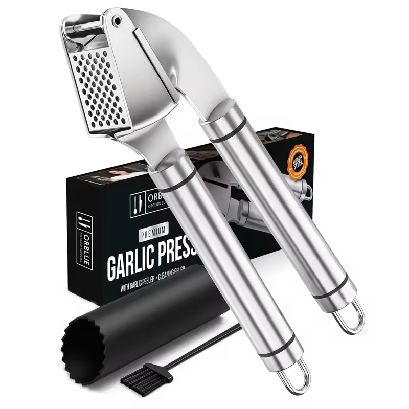 Factory Wholesale Stainless Steel Garlic Presser Tools Clove Crasher Commercial Garlic Press Mincer