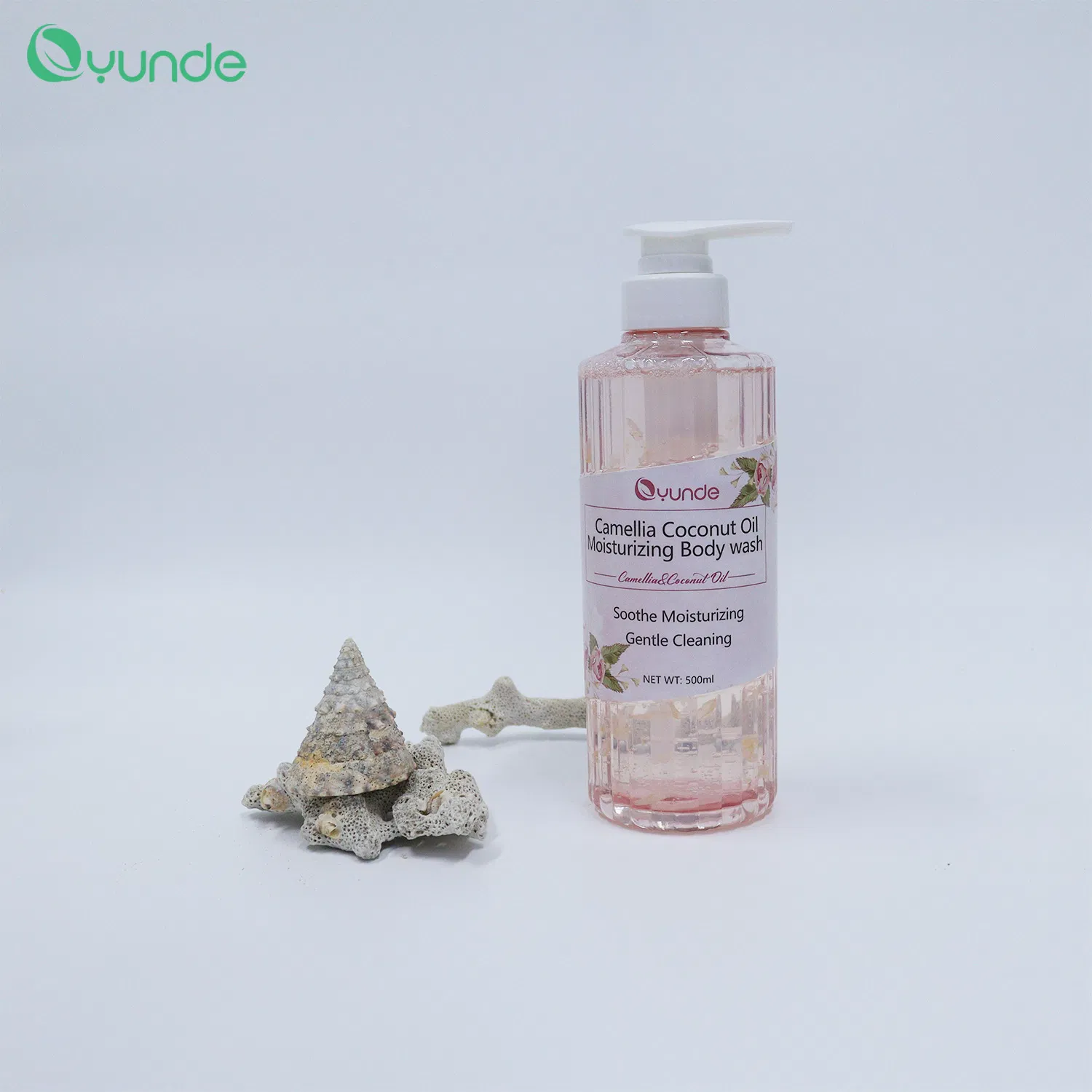 Hot Sale Refreshing Hydrating Coconut Oil Amino Acid Flower Petal Shower Gel