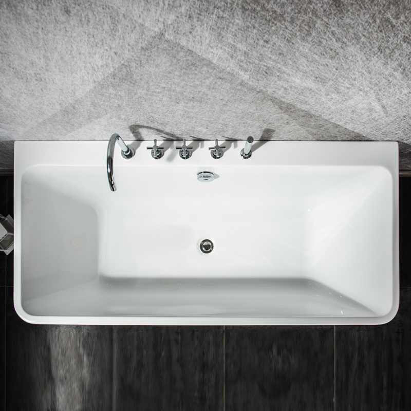 Modern White Freestandng Bathtub Acrylic Bathtub Deep Soaking Stand Alone Bathtub for Adult