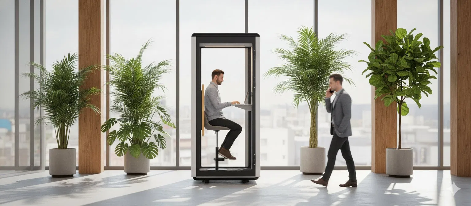 Movable Acoustic Phone Booth Soundproof Interview Pod