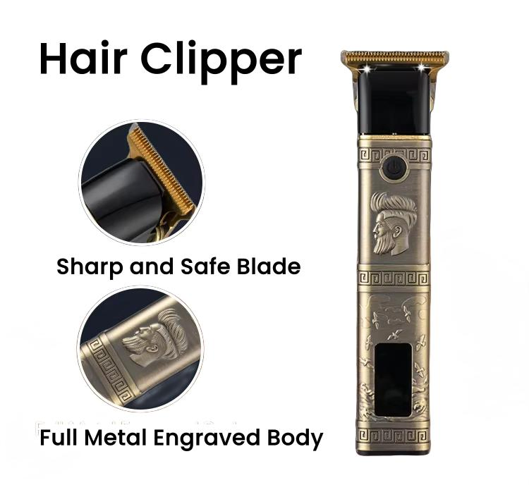 Professional Cordless Electric Hair Cutting Machine with LCD Power Display Beard Trimmer