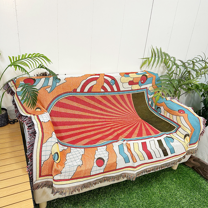 Плед вязаный с кисточками, кастомный дизайн