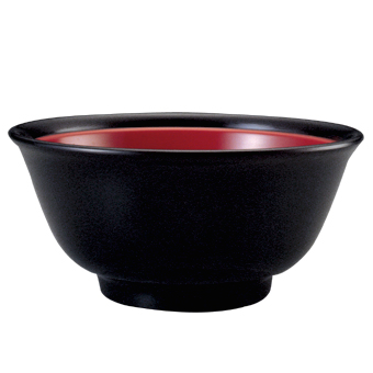 Miso Soup Bowl Set Melamine Material Red & Black Japanese Restaurant Omakase Serving Bowl Set