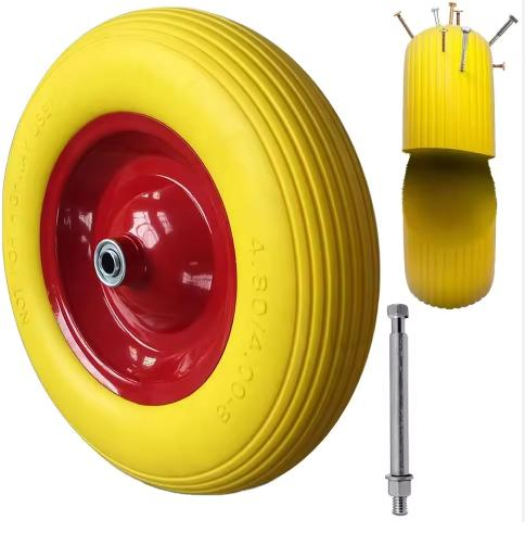 China Metal Rim Puncture Proof PU Foam Rubber Wheel 4.10/3.50-4