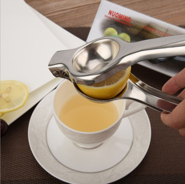 Stainless Steel Lemon Orange Juice Fresshly Pressed Manual Easily Clip Reamer Fast Handle Press Tool Stainless Steel Lemon Squeezer Garlic Masher Kitchenware