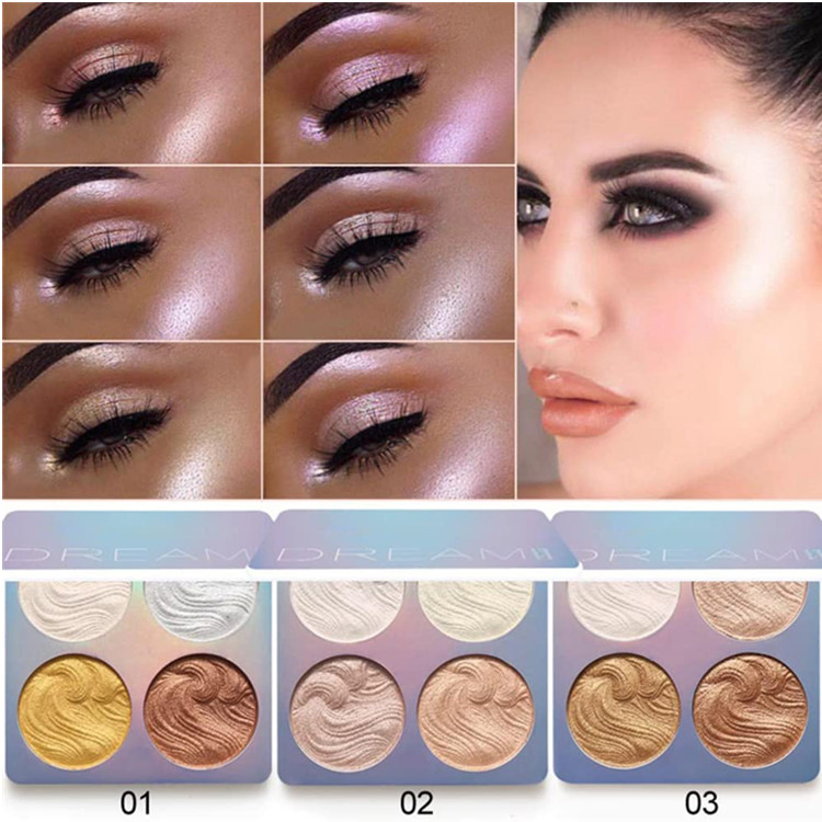 Highlighter Waterproof Long Lasting Brilliant Lighten Skin Color Face Contour Powder