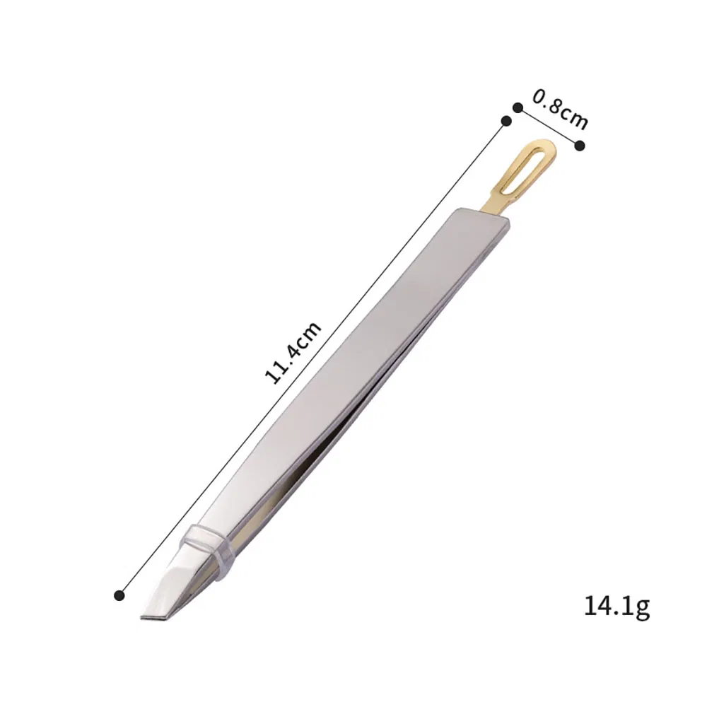 Slanted Stainless Steel Eyelash Tweezer Double Side Multifunction Squared Lashes Eyebrow Tweezers