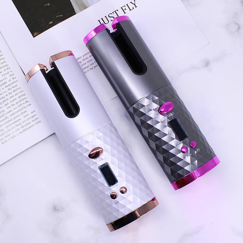 New Electric Curling Irons with LCD Display PTC Ceramic Barrel Portable Rechargeable Cordless Automatic Hair Curler