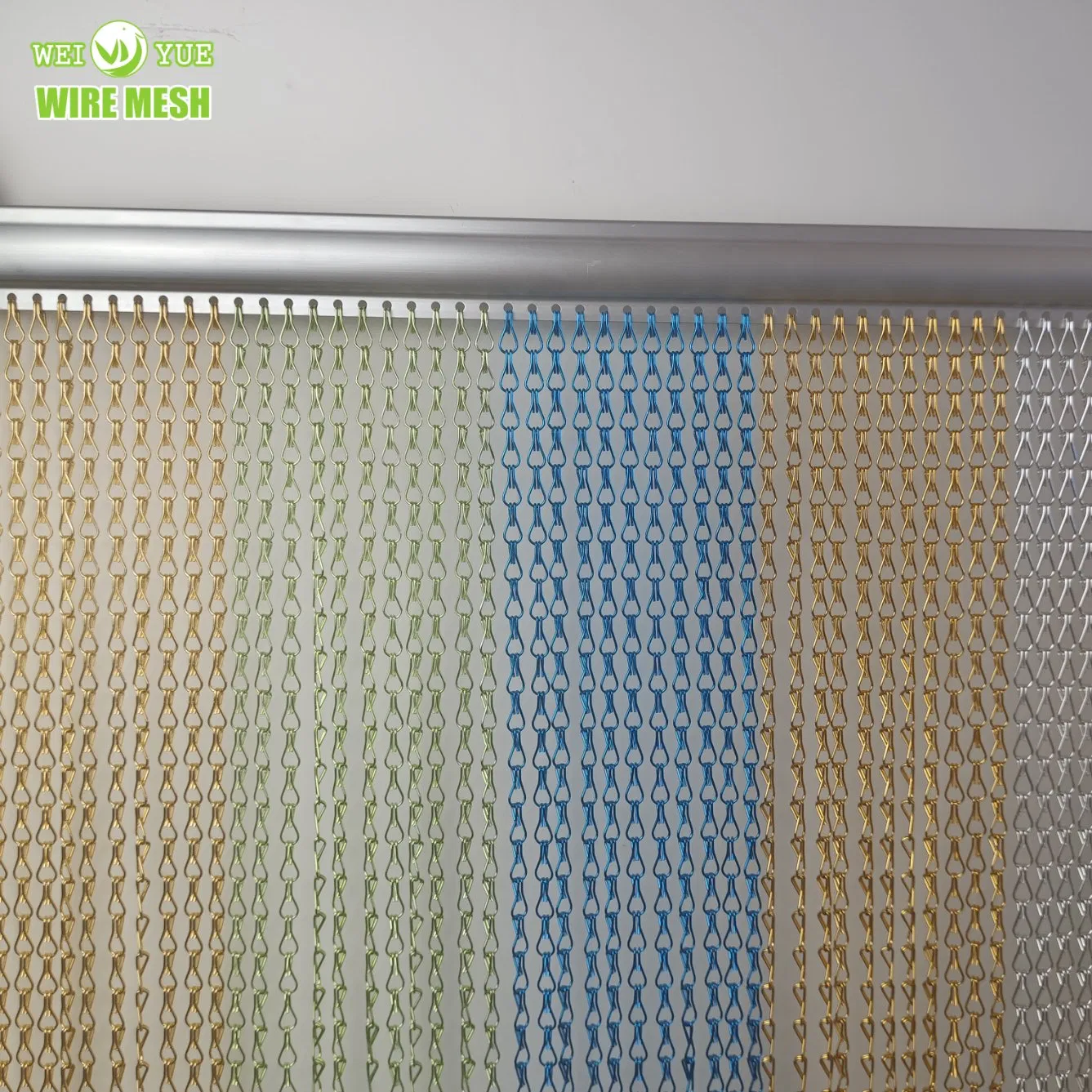 Aluminum Colorful Double Hook Chain Link Mesh Curtain