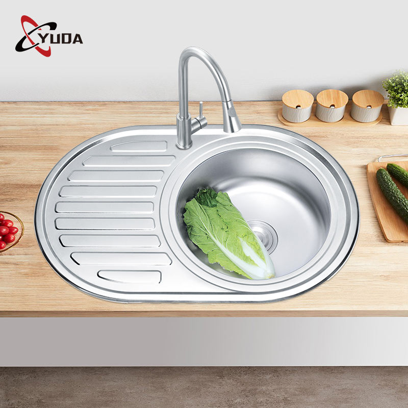 Modern Outdoor Kitchen Sink Polished Single Bowl Stainless Steel Kitchen Sink