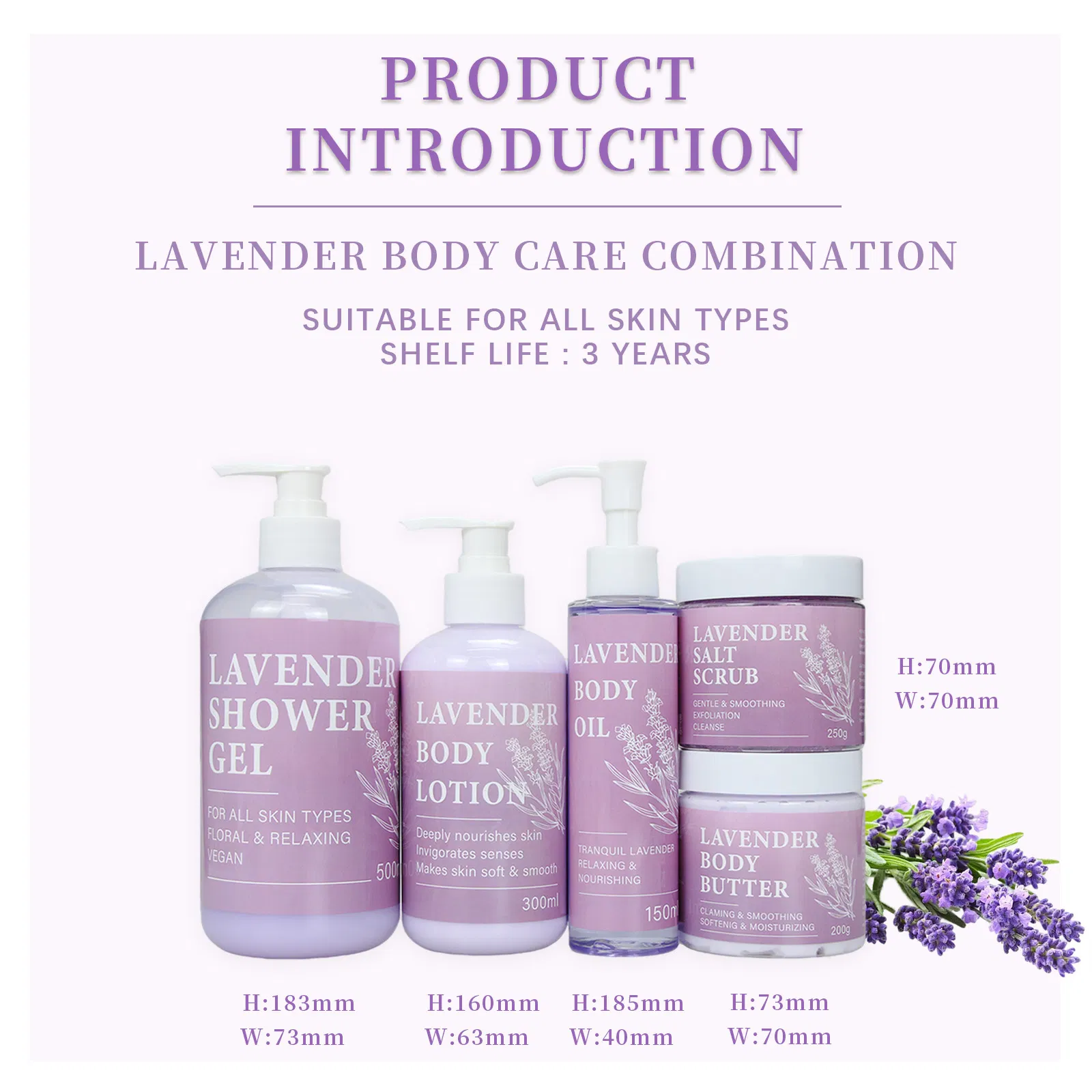 Beauty Cosmetics Body Care Series Suitable for Nourishing Dry Skin Lavender Set