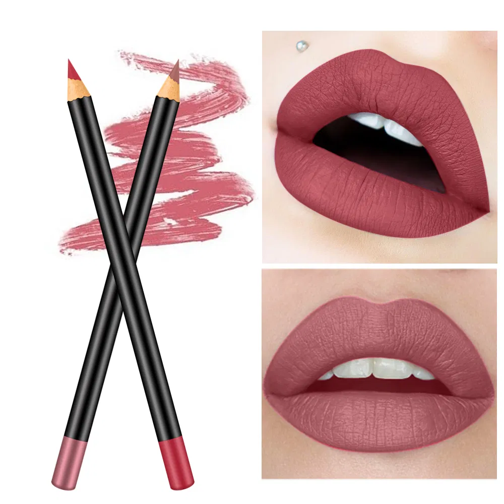 High Pigment 12 Color Vegan Creamy Wood Lip Liner Low MOQ Lipliner