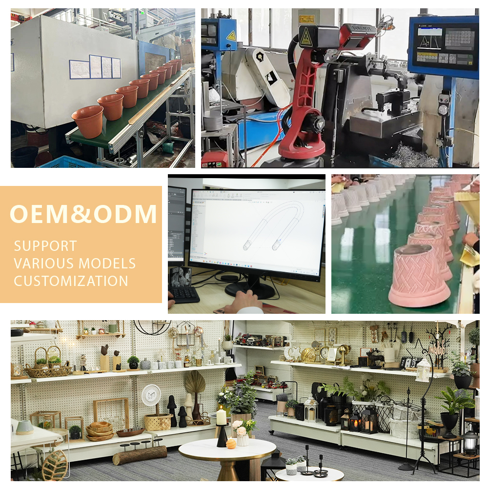 Набор горшков цветочных золотых 3 штуки металлическая подставка