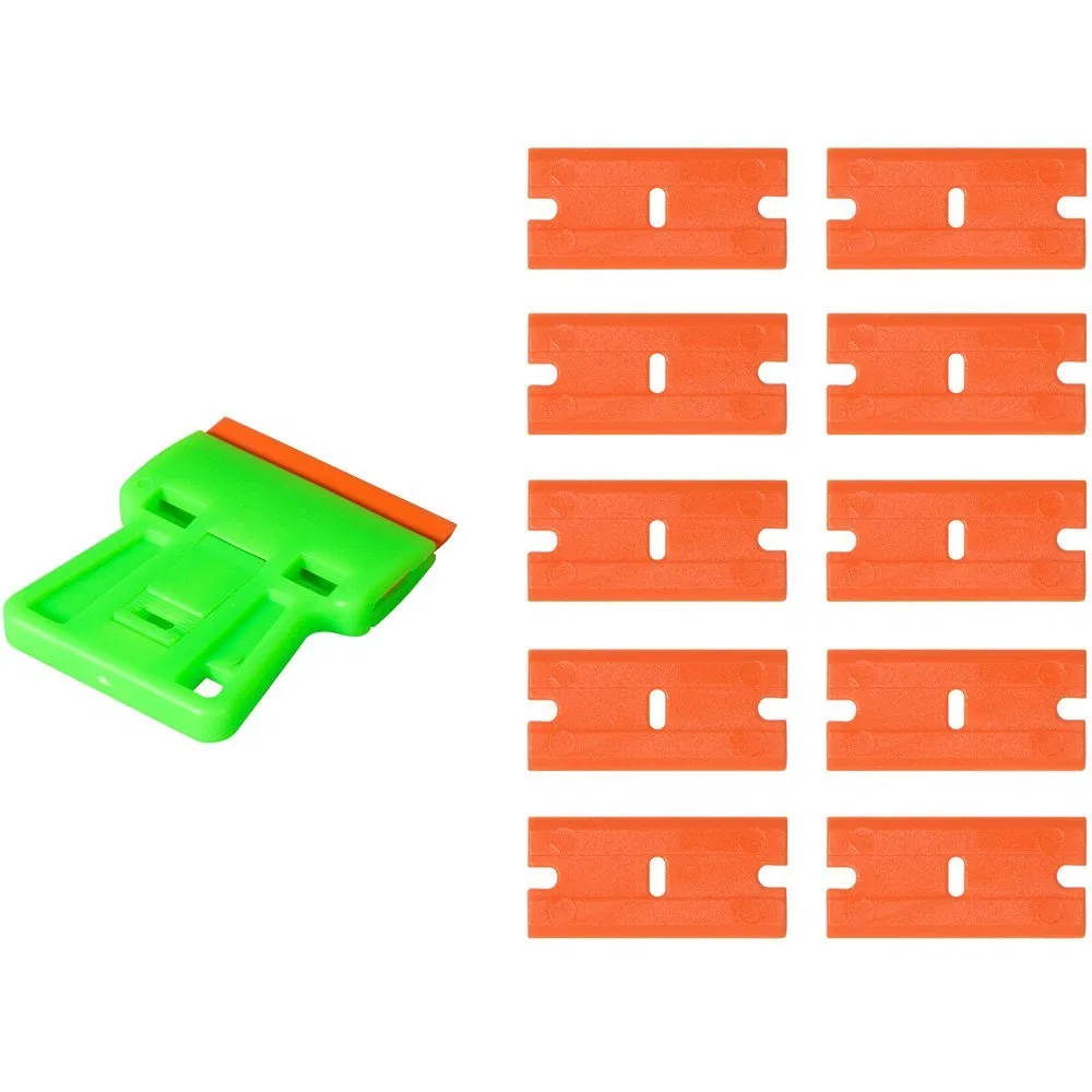 Cleaning Scraper Plastic Razor Scraperw/Double-Edged Plastic Blades or Metal Blades