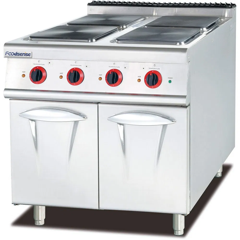 Free-Standing Commercial Kitchen Equipment Electric Lava Rock Grill with Cabinet