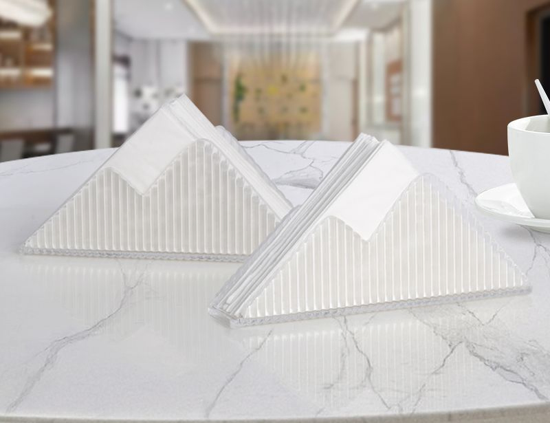 Acrylic Tissue Box Designed Like a Mountain Peak for Chic Storage