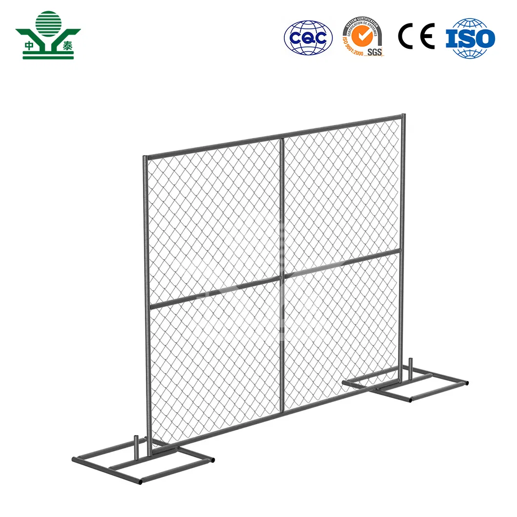Zhongtai Safety Temporary Fence 8 Inch X 10 Inch Dimensions Chain Link Temp Barrier Fencing China Manufacturing 6 Foot Temporary Fencing