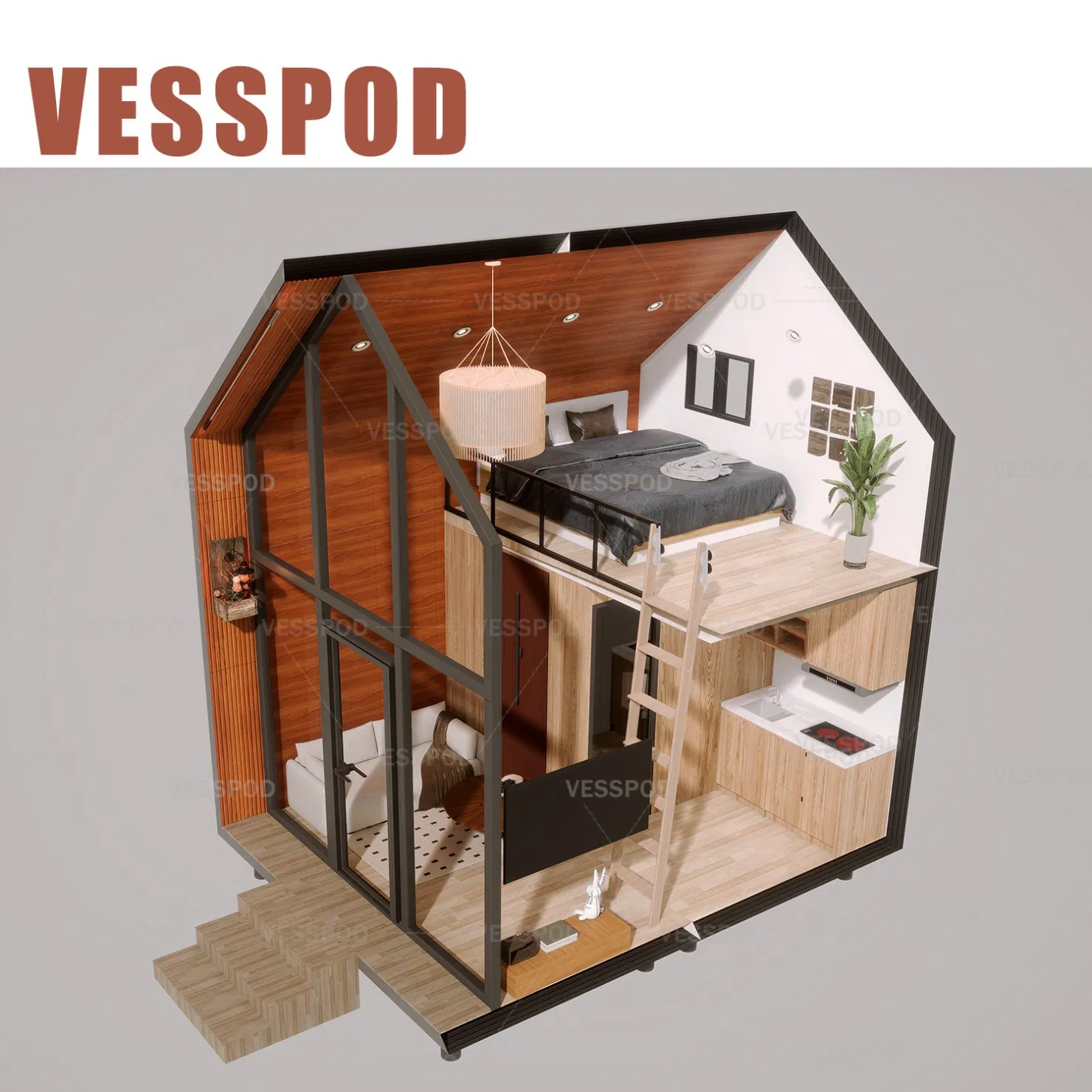 2025 New European Standard Modern Tiny House Prefab Luxury Triangle House a Frame House Resort in Forest Prefab Villa
