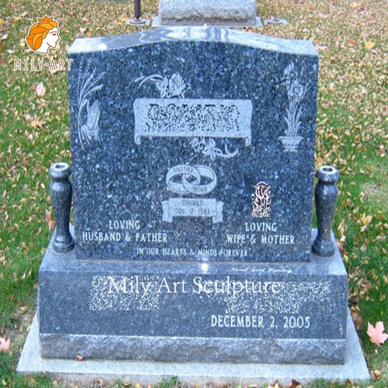 Blue Pearl Tombstone American Style Monument Upright Headstone