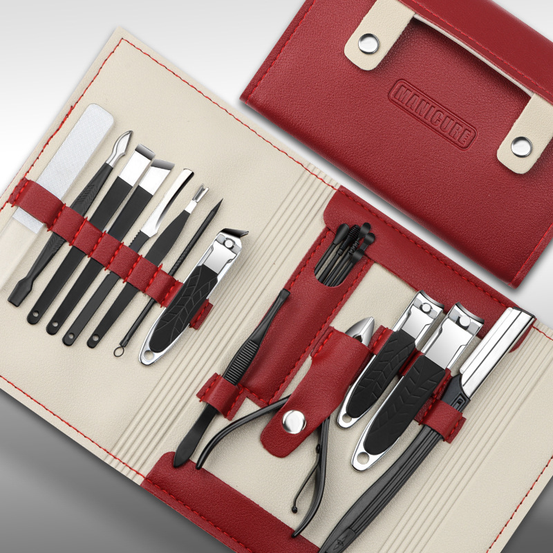 9PCS/16PCS/19PCS Stainless Steel Nail Clipper Kits Pedicure Tool Nail Cutter Set with PU Bag