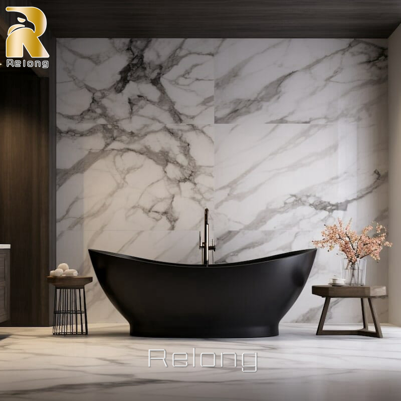 Мраморная ванна черная, на заказ