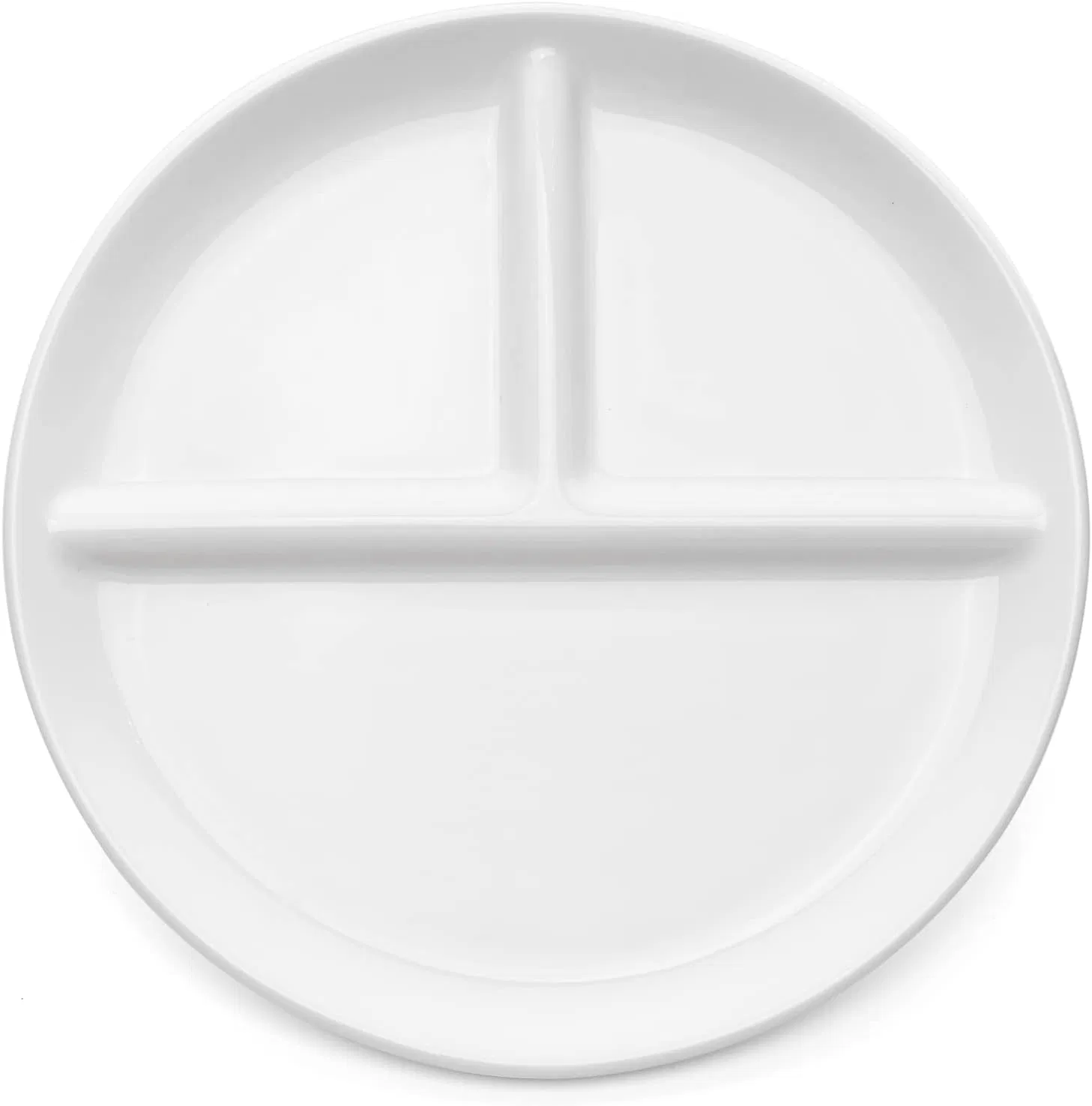 9 Inch Ceramic Divided Plates for Adults Handmade Porcelain Dinner Diet Plate