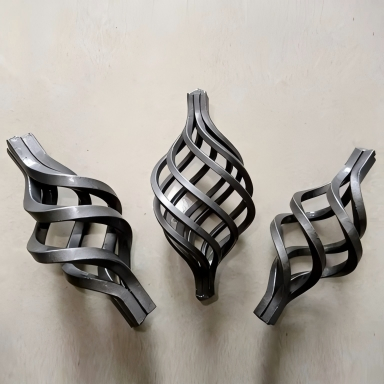 Wrought Iron Garden Stair Railing Decorative Ball Baskets Accessories