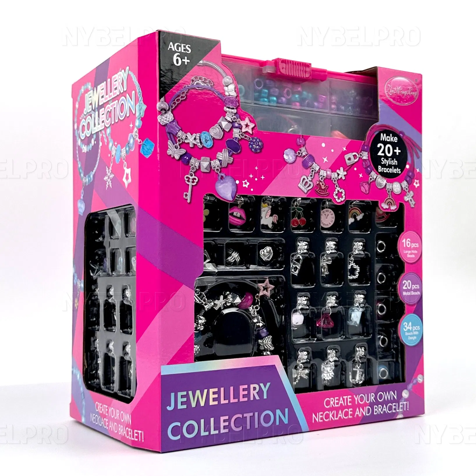 Factory Wholesale Girls Gifts Princess Jewellery Set Bead Gift Plastic Transparent Beads Colourful Beads Bracelet for Girl Gift