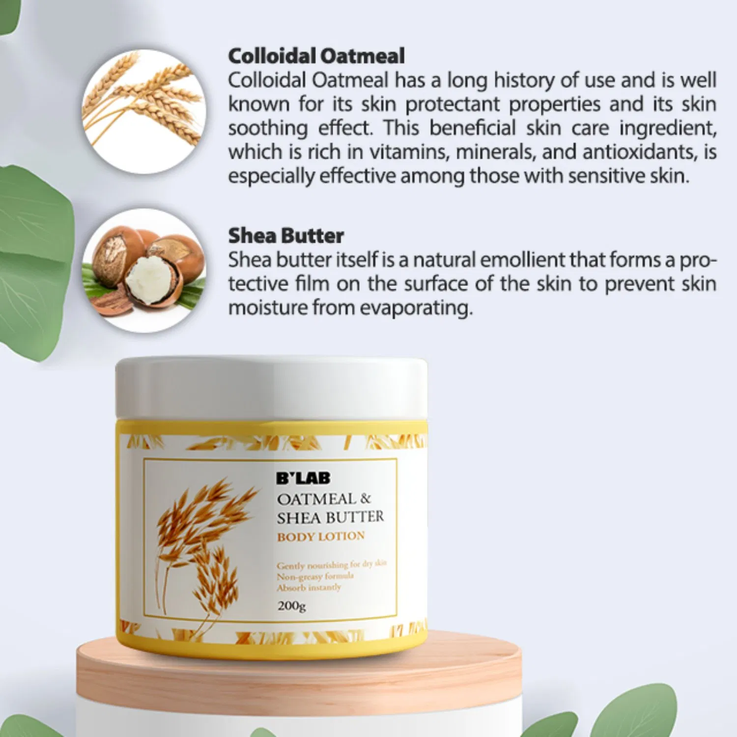OEM 250ml Skin Care Natural Body Butter Cream Moisturizing Body Lotion