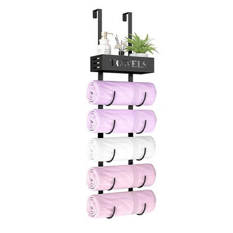 Multi-Tier Metal Wall-Mounted Bathroom Storage Cross-Border Towel Rack