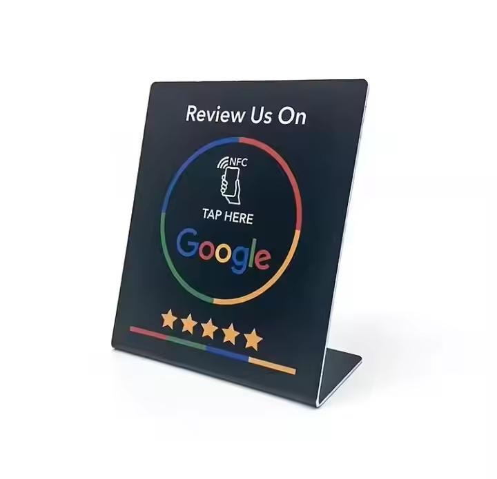 Stylish Acrylic NFC Support Stand Card for Google Review Qr Codes