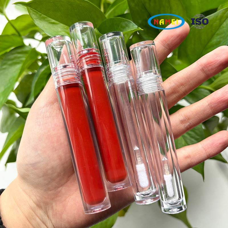 Circular Large Brush Head Lip Enamel Tube High Transparency Black Tube