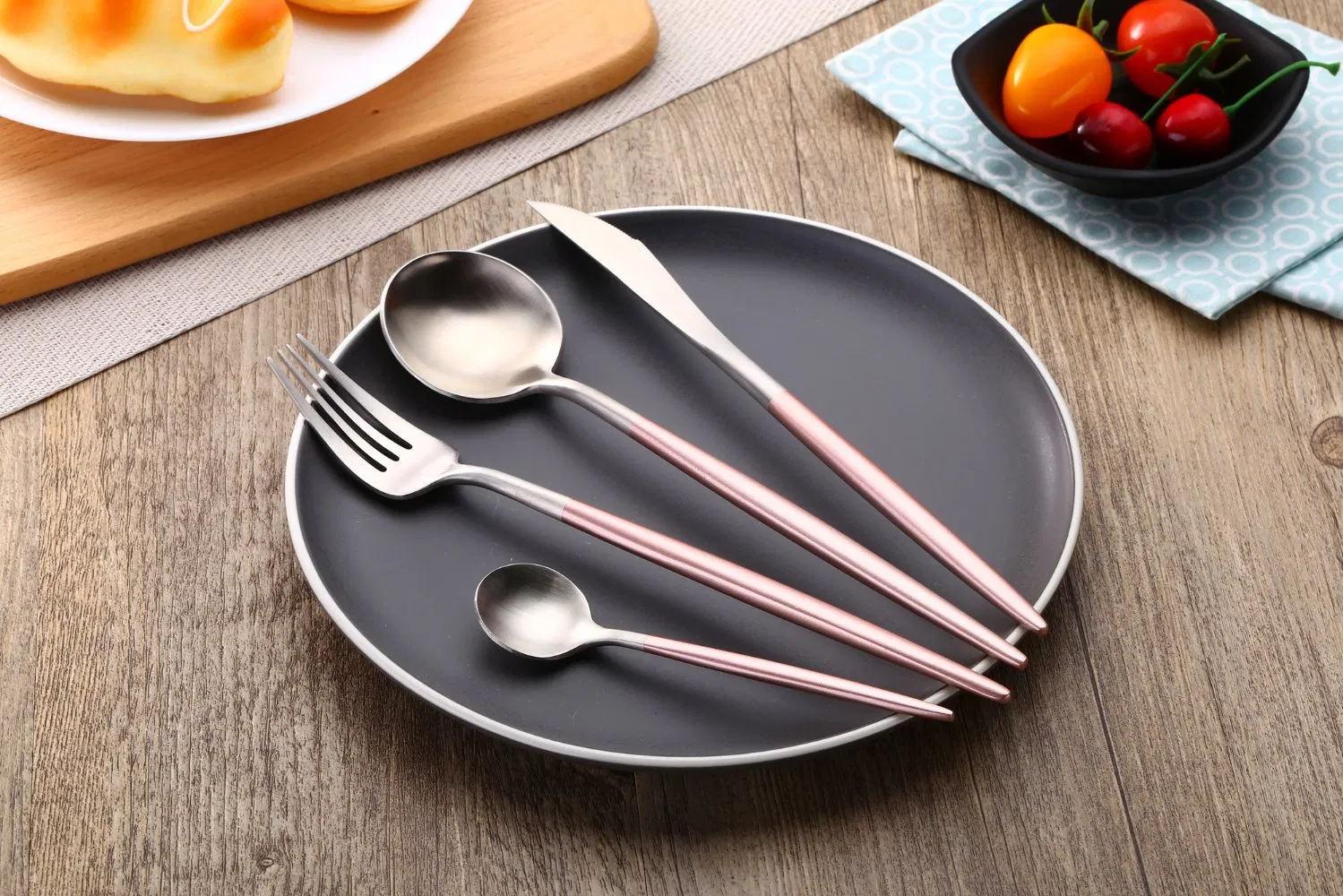 Wedding Gorgeous Pink Stainless Steel Cutlery, 18/10 Matte Pink/Gold/Black Stainless Steel Flatware Set for Gift or Hotel