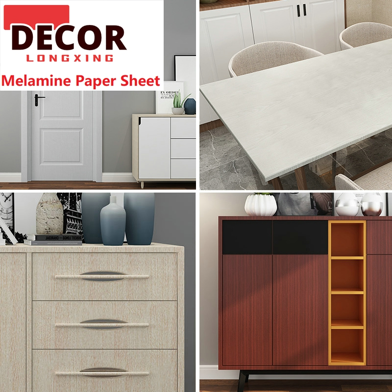 Factory Supply MDF Paper for Impregnating Laminating Wood Grain White Solid Color Mable 60g 70g 80g 90g 100g