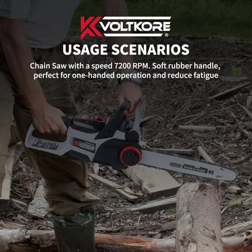 Factory Direct 40V Electric Brushless Garden Chainsaw Handheld Powerful Chain Saw for Pruning/Trimming