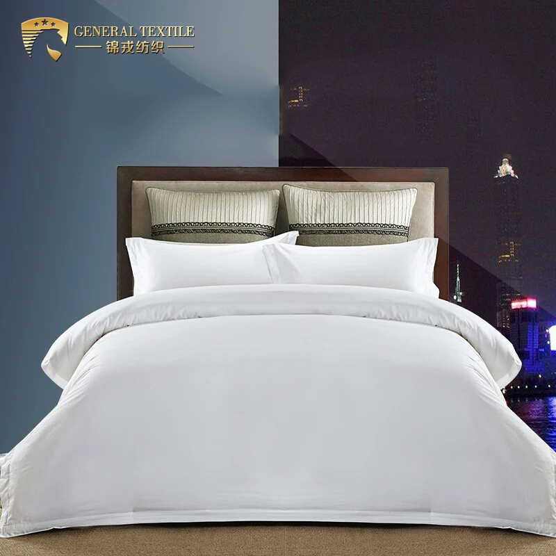 100% Cotton 250tc Queen Size 3cm Stripes White Bed Sheets