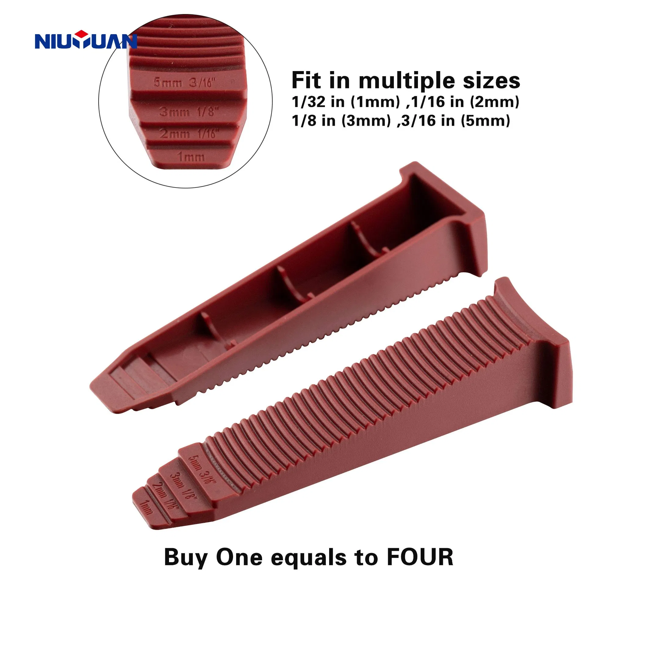 Plastic Tile Leveling System 100 Pieces Leveling Spacer Clips and 100 Pieces Reusable Wedges (1mm)