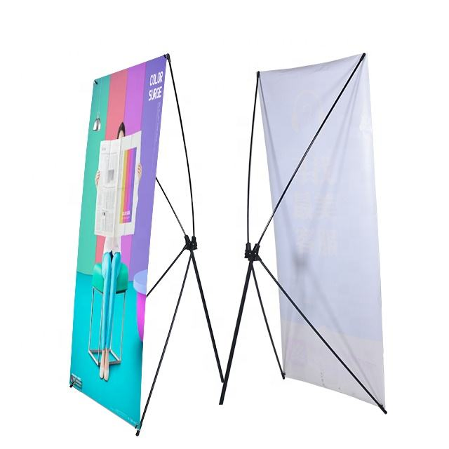 Black X Stand Only Display Frame 80*180cm Iron Material Exclude Custom Printing X Banner Stand