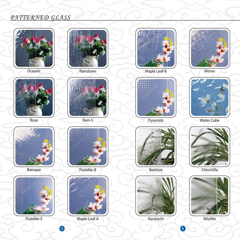 3-8mm Clear Flora Patterned Figure Glass