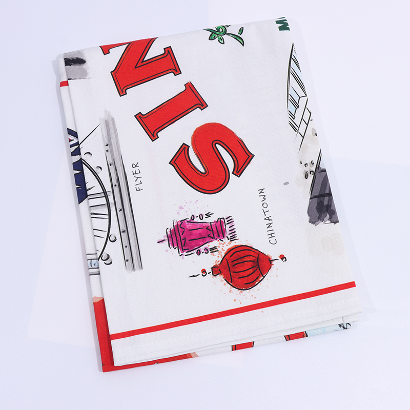 Custom Digital Printed Personalized Christmas Design Linen Dish Towel Sublimation Tea Towels