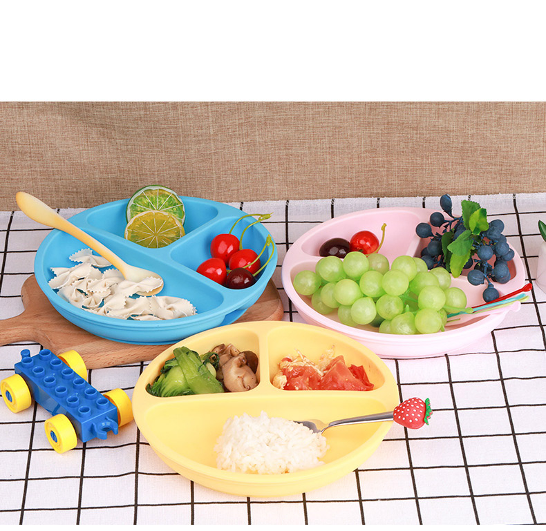 Silicone Baby Suction Divided Food Feeding Plate
