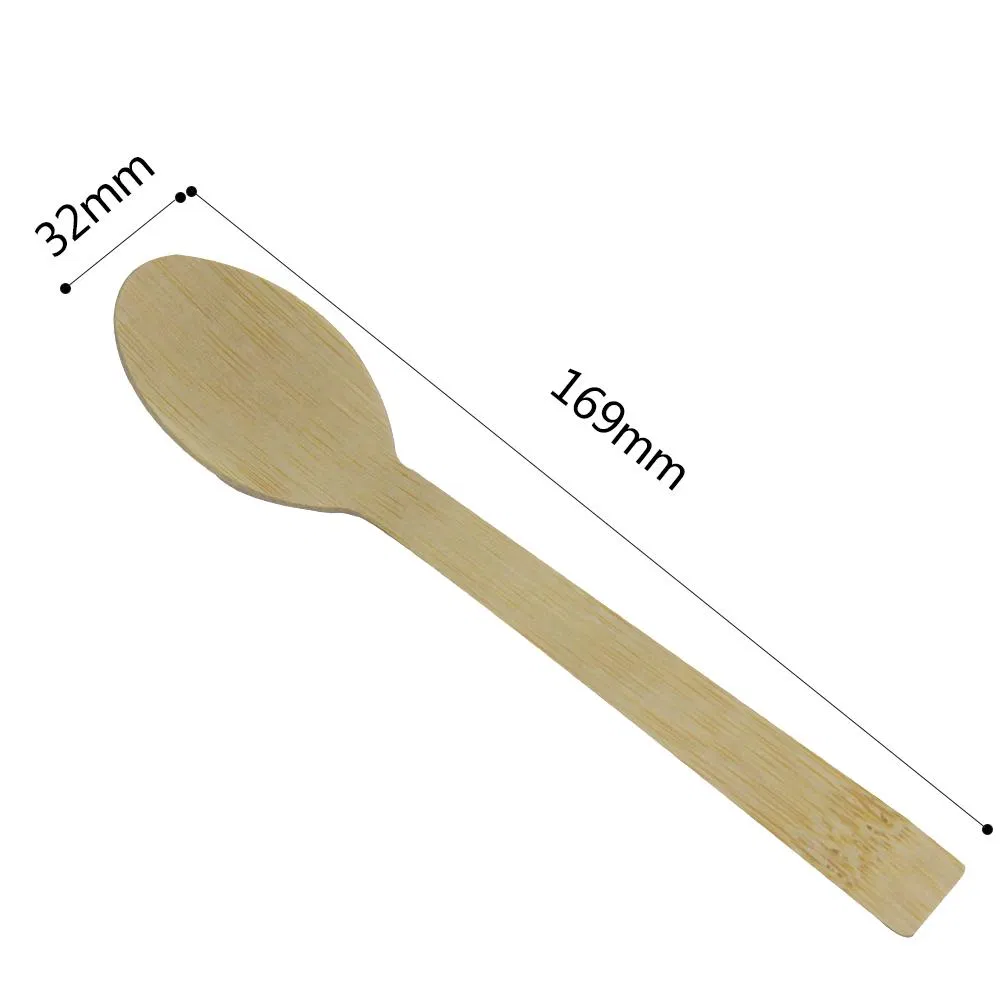 100% Biodegradable Disposable Cutlery 170mm Luxury Bamboo Spoon
