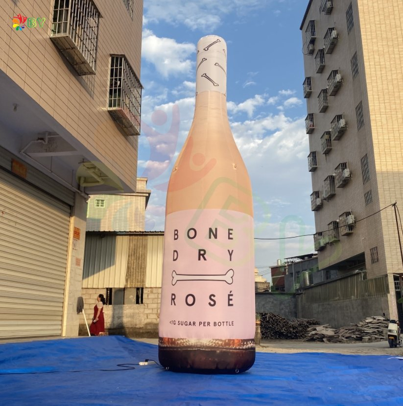 Factory Customized Advertising Gift Inflatable Pool Toys Floating Bed PVC Inflatable Champagne Bottle Pool Float