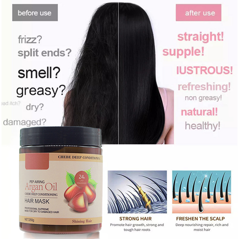 Beauty Cosmetics Argan Oil Hair Mask Private Label Nourish Intensive Smoothing Hair