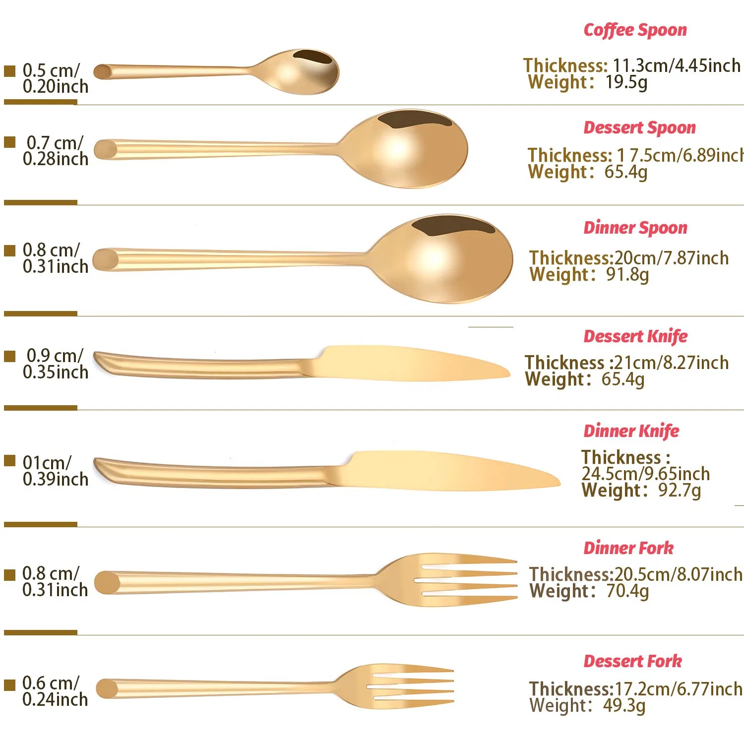 Wholesale Stainless Steel Restaurant Gold Cutlery Set for Wedding